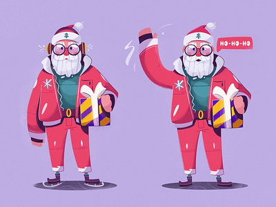 Happy Holidays! art cartoon character christmas design flat funny gift happy holidays happy new year illustration merry xmas santa santa claus vector xmas