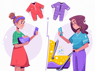 Online shopping | Joom art cartoon character character design children clothing design flat funny illustration online shopping vector