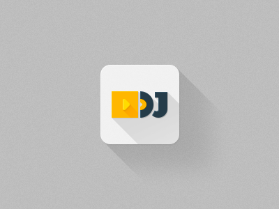 DJ icon for iOS dj favicon flat icon ios iphone logo music shadow
