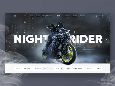 SKLV2D | WEB | UI bike design night rider sklv2d ui web