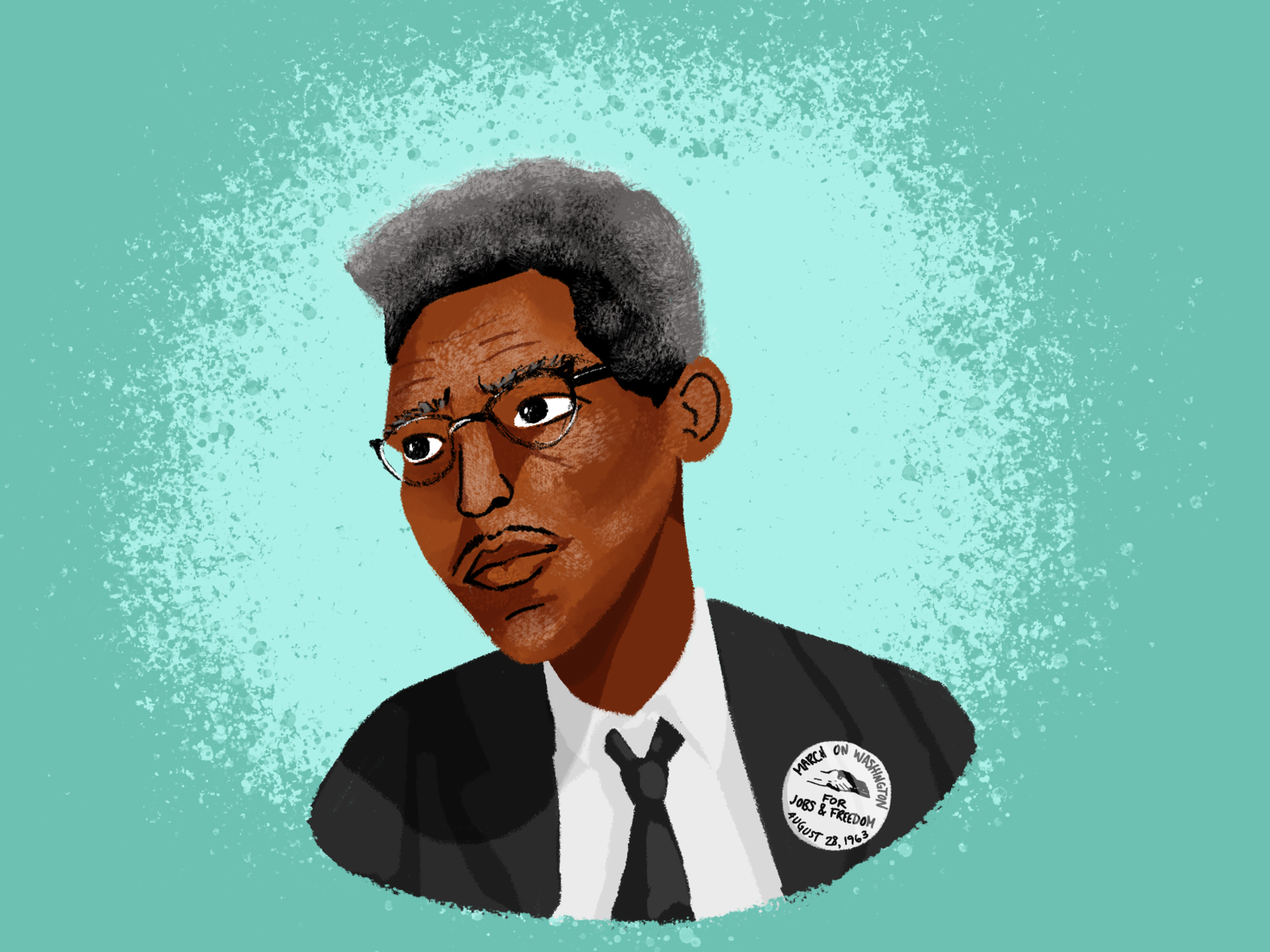 BHM Illustration #1: Bayard Rustin by Carmen Masterson on Dribbble