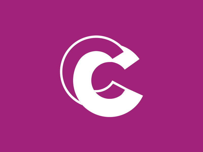 Personal Logo branding business card c cc cs escher fuschia geometric logo magenta pink vector