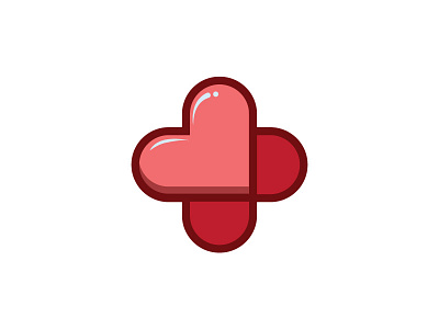 Heart Health cross health heart icon illustrator logo pink red vector