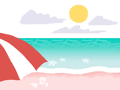 May Wallpaper beach brush illustration pastels photoshop primary screensaver summer wacom wallpaper
