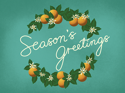 Holiday Wallpaper 2017 blossom christmas florida holidays illustrator lettering orange script texture vector wallpaper wreath