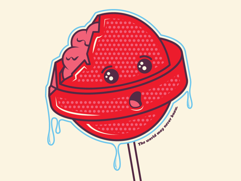 Brain Food contest bubble gum tootsie roll pop eye candy vector halftone illustrator lollipop candy tshirt