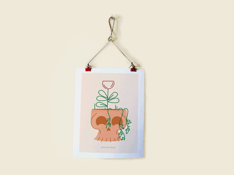 Dancing Prints plant skull flamingo lollipop vector illustrator illustration threadless print