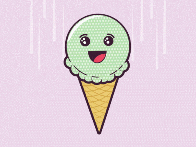 I SCREAM vector animated gif animation after effects illustration illustrator scream dessert ice cream