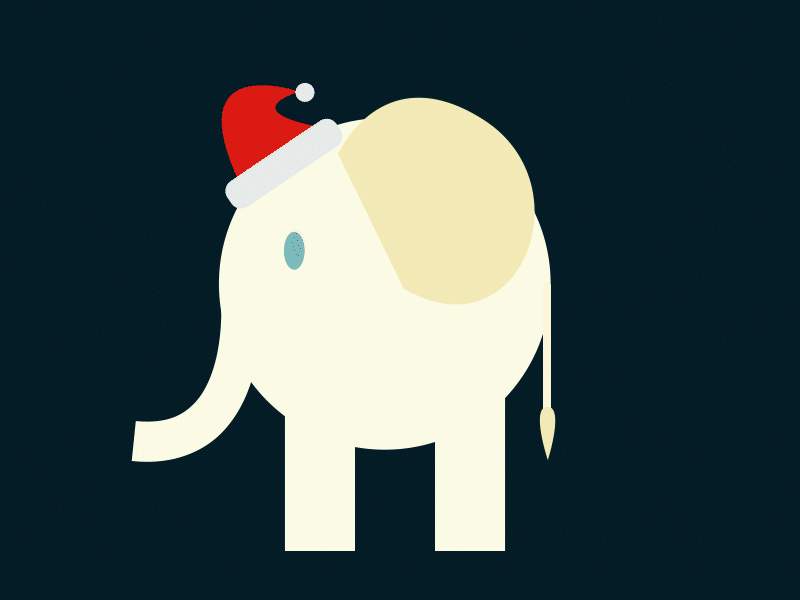 Off-White Elephant 🐘🎁 after affects animation christmas elephant illustrator santa vector animation