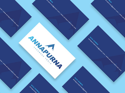 Annapurna Handmade Tools blue branding business cards identity logo logo design