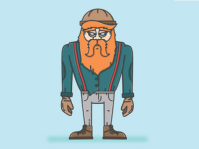 Lumberjack beard character first dribble graphic design illustration lumberjack