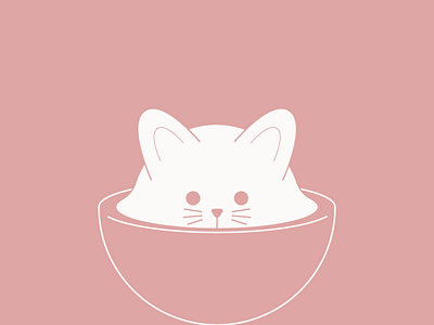 Cat logo for a coffee shop branding design illustration logo vector