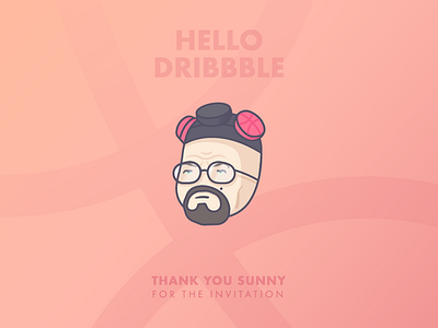 Hello Dribbble breaking bad character debut first shot icon illo illustration mr white vector walter white