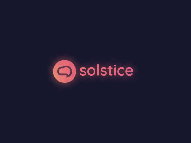Solstice Logo app brain brand color glow gradient illustrator logo solstice ui ux wordmark