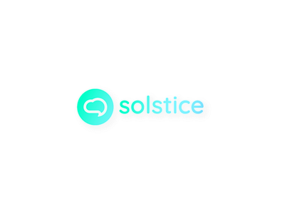 Solstice Logo app brain brand cloud gradient icon logo solstice sun tech ui wordmark