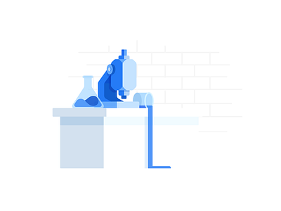 Lab Illlustration 🔬 3d beaker blue conical flask flat icon illustration lab microscope science
