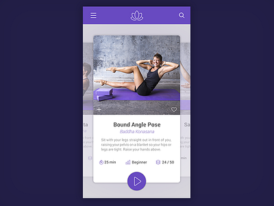 Yoga App UI app design app ui one a day ui yoga yoga app