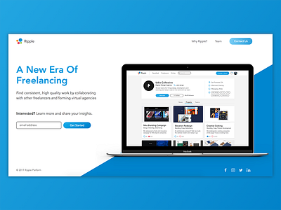 Ripple | A New Era Of Freelancing freelancers freelancing launch launch page product design ripple startup tech web design website