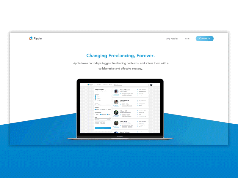 Ripple - Product Page freelancers freelancing launch launch page product product design ripple startup tech web design website