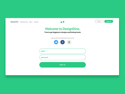 DesignDino - Sign Up Page designdino dinosaurs launch launch page open design open source ripple sign up startup tech web design website