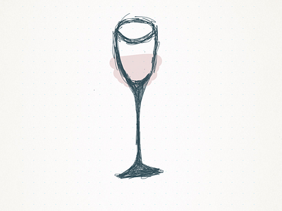 Wine Glass illustration ipad line art wine