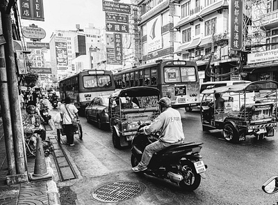 Streets of Bangkok 1.1 art bangkok black white city noir thailand
