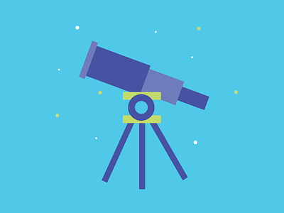 Star Gazer astronomy flat illustration icon space stars telescope