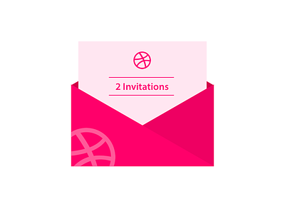 2 invitations for Dribbble flat icon illustration invitation invite mail