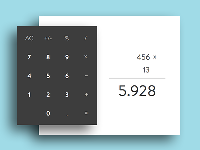Calculator - DailyUI #004 calculator dailyui minimal numbers paper ui visual