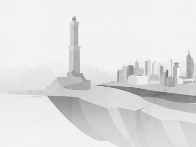 Piece of island black and white game illustration island landscape