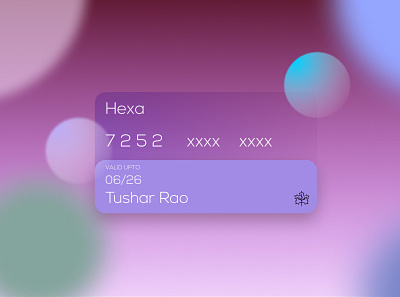 Glass Morphism Card graphic design product design ui ux
