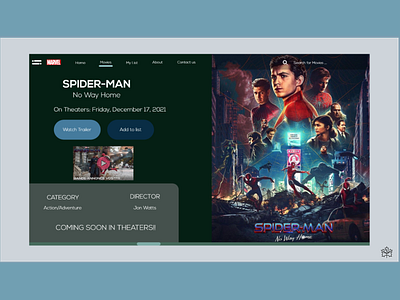 Movie Website UI. animation graphic design illustration ui ux