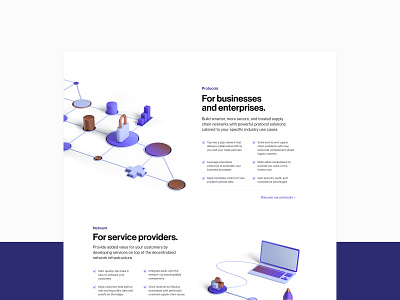 Chronicled.com homepage sections blockchain branding design illustration product saas ui web website