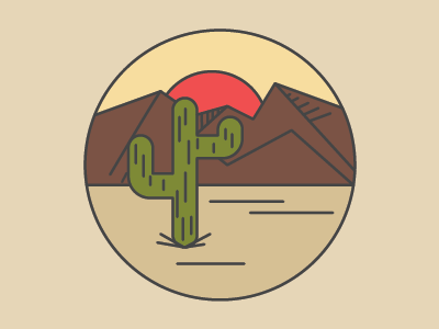 Desert Badge badge cactus dirt mountains utah