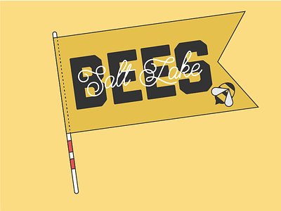 Salt Lake Bees baseball bees design flag illustration lines minor league pennant salt lake