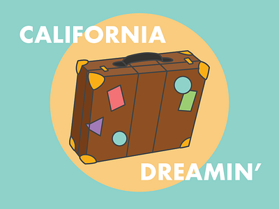 California Dreamin' beach california dreamin luggage mid century suitcase travel vintage