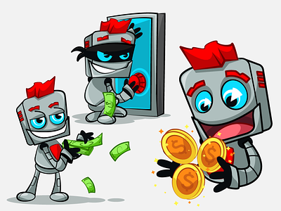 Robot stickers bot character illustration robot robots stickers telegram
