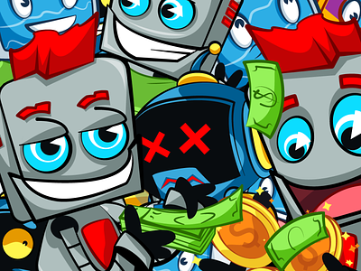 Telegram bot stickers cartoon character illustration mascot robot vector vectorart