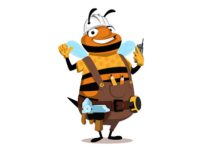Bee foreman character bee bees character draw foreman illustration