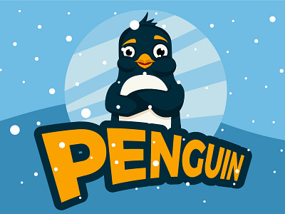 Penguin character preview character drawing illustration mascot penguin penguins winter