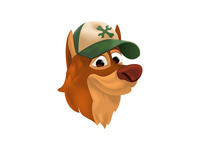 Dog head cap character dog head illustration logo