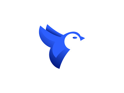 Bird logo minimal blue