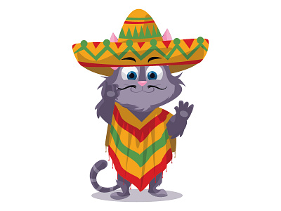 Mexican Cat animal cat illustration illustrator meow mexica mexican