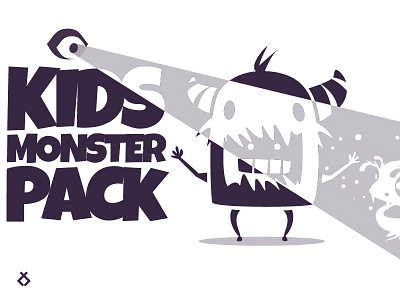 Kids monster pack icon illustration kids logo monster pack stickers