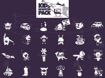 Kids monster icons