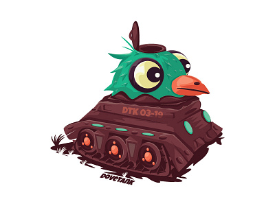 Dovetank bird cartoon character dove illustration pigeon tank