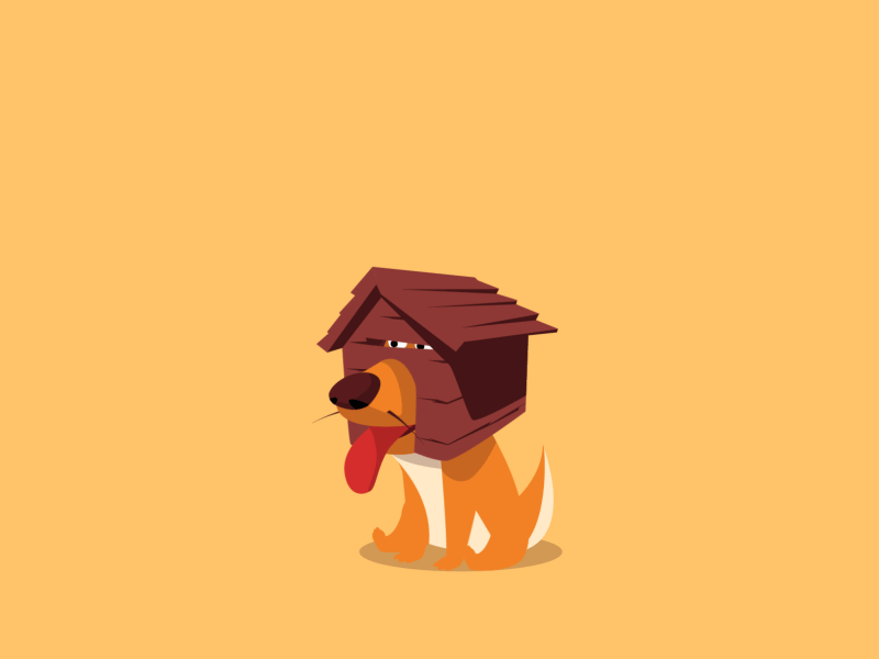 Househead dog animation animation character dog head house illustration motion vector