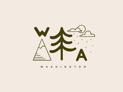 Welcome to Washington branding design graphic design logo pacific northwest pnw procreate typography washington