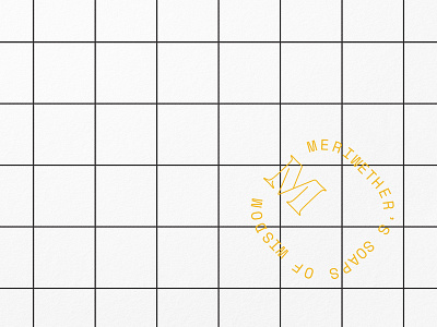 Meriwether's Insignia bathroom brand bubbly design element grid insignia logo meriwether mustard ochre soap stamp stencil tile wisdom