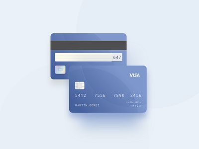 Ilustración tarjeta Visa - Credit card Visa illustration